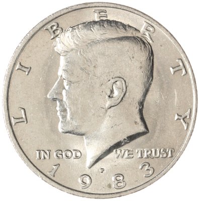 купить США 50 центов (1/2 доллара, half dollar) 1983 Р Kennedy Half Dollar (Кеннеди) знак монетного двора "Р"