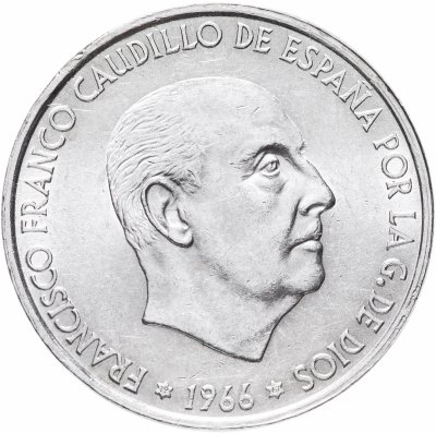 купить Испания 100 песет (pesetas) 1966 ("67" внутри звезды)