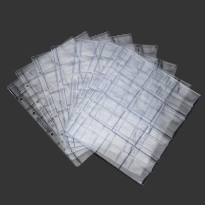 купить Комбинированный набор из 8-ми листов "СТАНДАРТ" для монет с "клапанами". Формат "Optima". Размер 200х250 мм