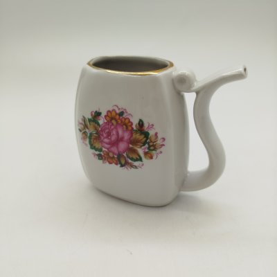 купить Бюветница (поильник) с растительным декором, фарфор, деколь, золочение, Городницкий фарфоровый завод, СССР, 1970-1991 гг.