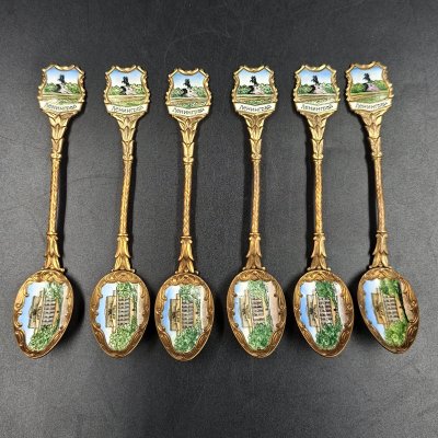 купить Набор из шести сувенирных ложек "Ленинград", металл, эмаль, СССР, 1970-1990 гг.