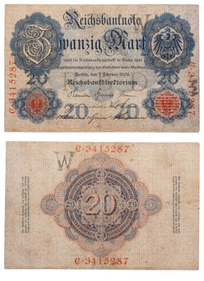 купить Германия 20 марок 1908