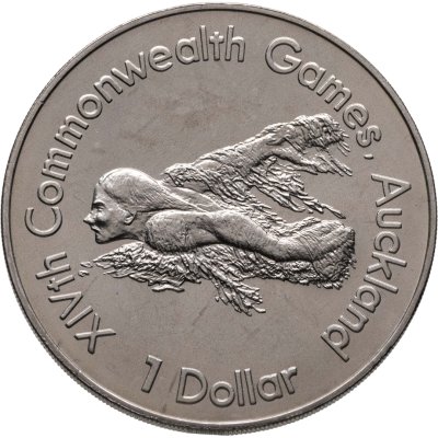 купить Новая Зеландия 1 доллар (dollar) 1989 "XIV Игры Содружества 1990 - Пловец"