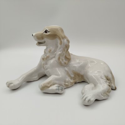 купить Статуэтка «Спаниель», фаянс, роспись, Ленинградский завод «Стройфаянс», СССР, 1960 г.
