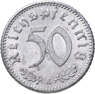 купить Германия, Третий рейх 50 рейхспфеннигов 1935, знак монетного двора "A" — Берлин