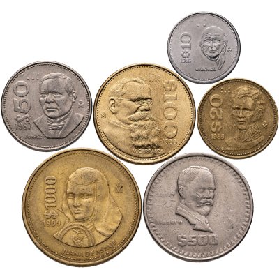 купить Мексика, набор из 6 монет 1986-1989