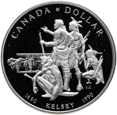 купить Канада 1 доллар (dollar) 1990 "300 лет путешествию Генри Келси"