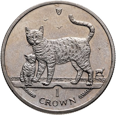 купить Остров Мэн 1 крона (crown) 2002 "Кошки - Бенгальская кошка"