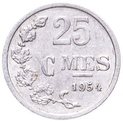 купить Люксембург 25 сантимов (centimes) 1954