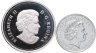 Купить Набор из 2-х монет Великобритания 20 фунтов (pounds) и Канада 5 долларов (dollars) 2013-2014 "Георгий Победоносец и дракон", в футляре с сертификатом