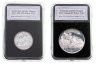 Купить Набор из 2-х монет Великобритания 20 фунтов (pounds) и Канада 5 долларов (dollars) 2013-2014 "Георгий Победоносец и дракон", в футляре с сертификатом