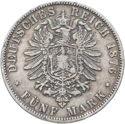 купить Германская Империя Пруссия 5 марок 1876
