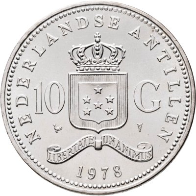купить Нидерландские Антильские острова 10 гульденов (gulden) 1978 "150 лет банку Нидерландских Антилл"