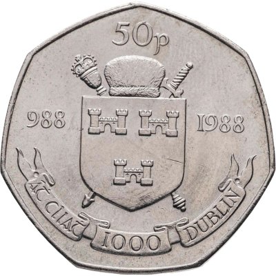 купить Ирландия 50 пенсов (pence) 1988 "Тысячелетие Дублина"