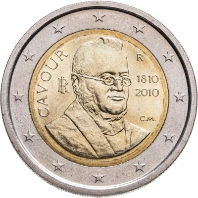 купить Италия 2 евро 2010 200 лет со дня рождения Камилло Кавура