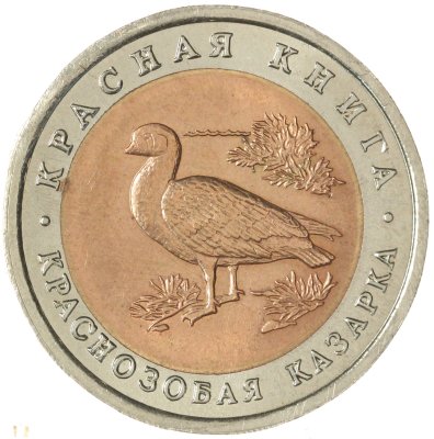 купить 10 рублей 1992 ЛМД краснозобая казарка