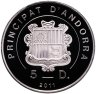 Купить Андорра 5 динеров 2011 "Беатификация папы Иоанна Павла II"