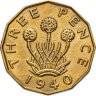 Купить Великобритания 3 пенса (pence) 1940