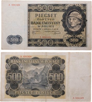 купить Польша 500 злотых 1940