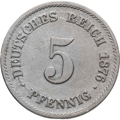 купить Германия 5 пфеннигов (pfennig) 1876 D знак монетного двора: "D" - Мюнхен