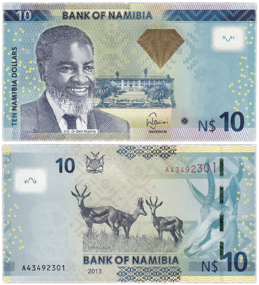 купить Намибия  10 долларов 2013 (Pick 11b)