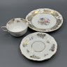 Купить Чайное трио "Мейсенский букет", фарфор, деколь, золочение, Roschützer Porzellanfabrik Unger & Schilde, ГДР, 1948-1968 гг.