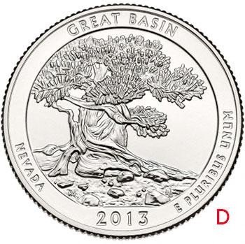 купить США 25 центов (квотер) 2013 D — Национальный парк Грейт-Бейсин