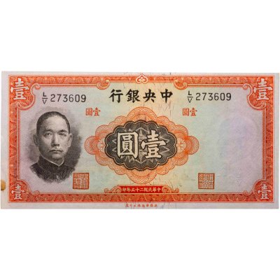 купить Китай 1 юань 1936 года Central Bank of China