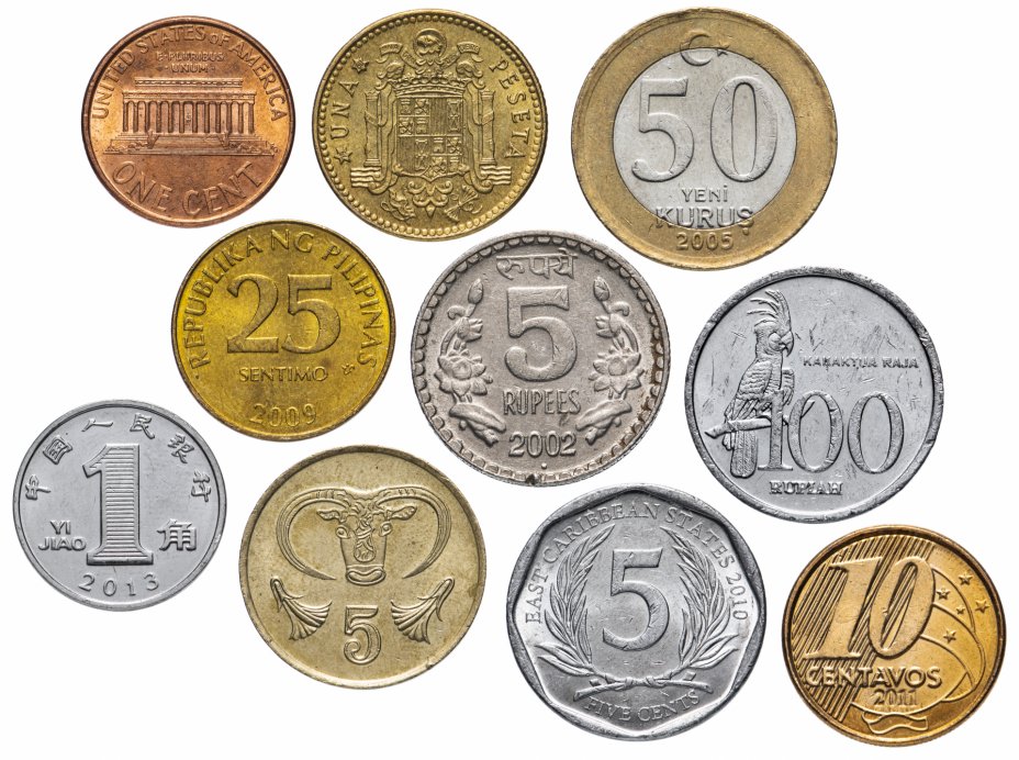 купить Монеты разных стран мира (10 стран, без повторов)