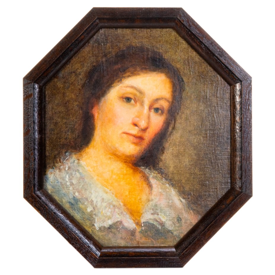 купить Картина "Портрет женщины" в деревянной раме, неизвестный художник, холст, масло, (холст дублирован на фанеру), Западная Европа, 1900-1930 гг.