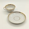 Купить Чайная пара с лаконичным декором, фарфор, золочение, Дулевский фарфоровый завод (Дулёво), СССР, 1968-1991 гг.