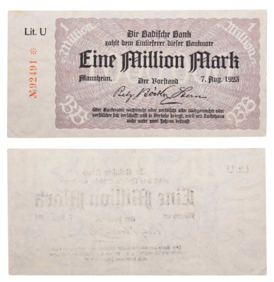 купить Германия Mannheim ( Baden ) 1000000 (1 млн) марок 1923