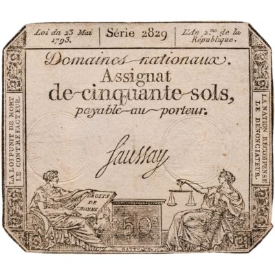 купить Франция, ассигнат 50 солей 1793