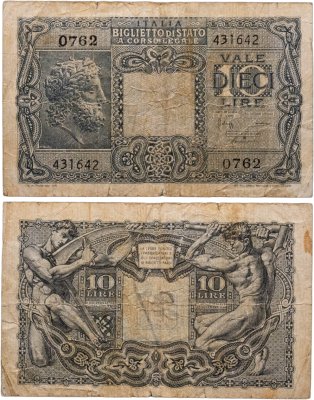 купить Италия 10 лир 1944
