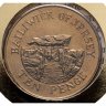 Купить Джерси 10 пенсов (pence) 1988 в конверте с маркой