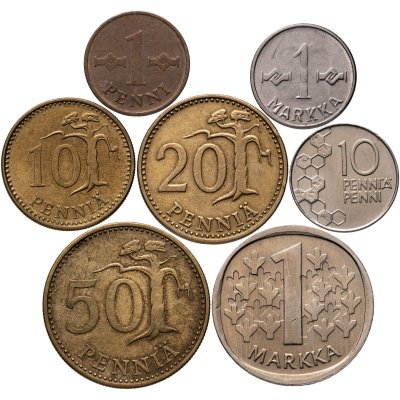 купить Финляндия набор 7 монет 1954-1991