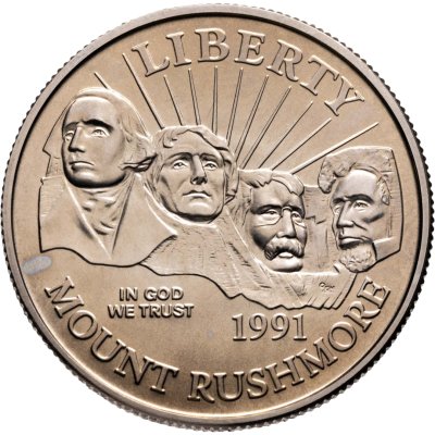 купить США 50 центов (1/2 доллара, half dollar) 1991 "Mount Rushmore (50 лет Национальному мемориалу Рашмор)"