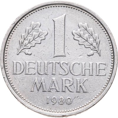 купить Германия 1 марка 1980, знак монетного двора: "J" - Гамбург