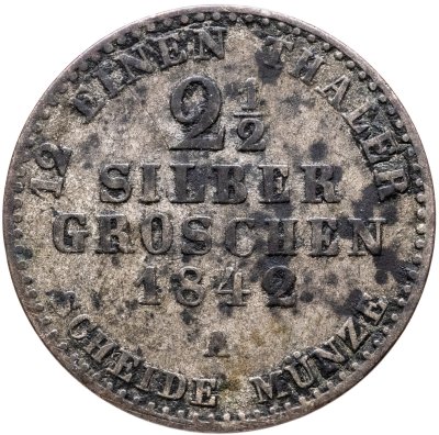 купить Пруссия 2 1/2 серебряных гроша 1842