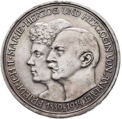 купить Германия, Ангальт 3 марки (mark) 1914 "25 лет свадьбе Фридриха II и Марии Баденской"
