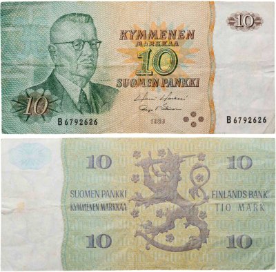 купить Финляндия 10 марок 1980
