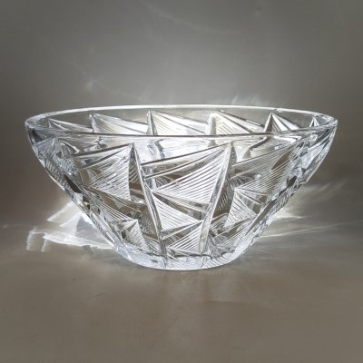 купить Салатник с резным геометрическим декором, хрусталь, пресс, СССР, 1970-1990 гг.