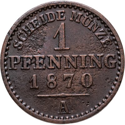 купить Германия, Пруссия 1 пфенниг 1870