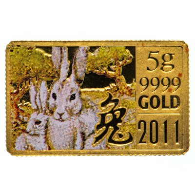 купить Острова Кука 10 долларов 2011 год Кролика, в футляре с сертификатом