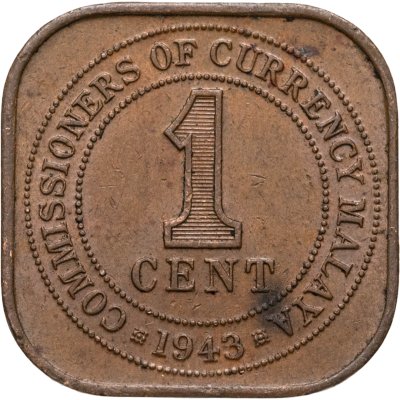 купить Малайя 1 цент (cent) 1943