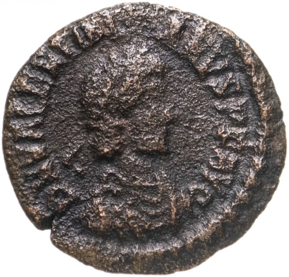 купить Римская империя, Валентиниан II, 375-392 гг., центенионалий (реверс: Виктория идет вправо, в руках венок и пальмовая ветвь)
