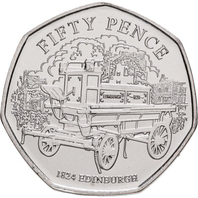 купить Джерси 50 пенсов (pence) 2024 "История Пожарных Бригад - 1824 Эдинбург"