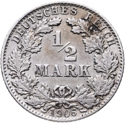 купить Германия 1/2 марки (mark) 1906 D