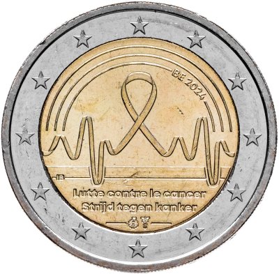 купить Бельгия 2 евро 2024 "Борьба с раком в Бельгии"