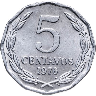 купить Чили 5 сентаво (centavos) 1976 Алюминий /серый цвет/